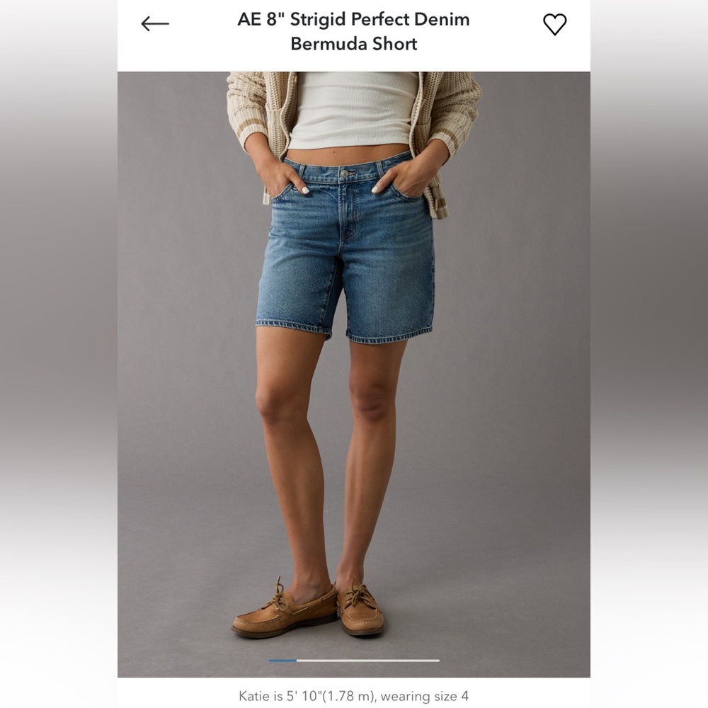 American Eagle Outfitters Classic Blue Jean Bermuda Shorts strigid 8